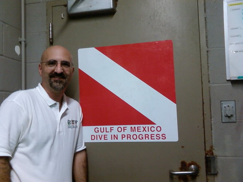 Greg Bunch, after a dive at the Aquarium of the Americas