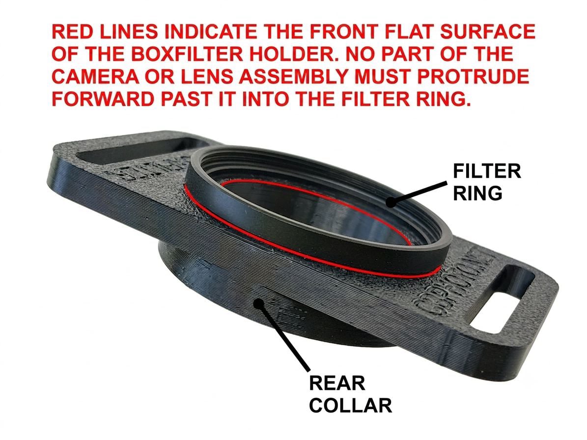 Nothing must protrude into the filter ring.