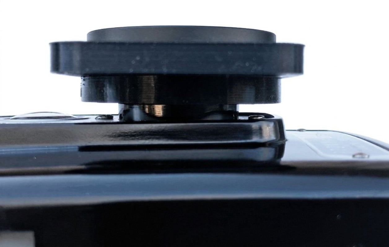 Side view of BoxFilter set in place with spacer.