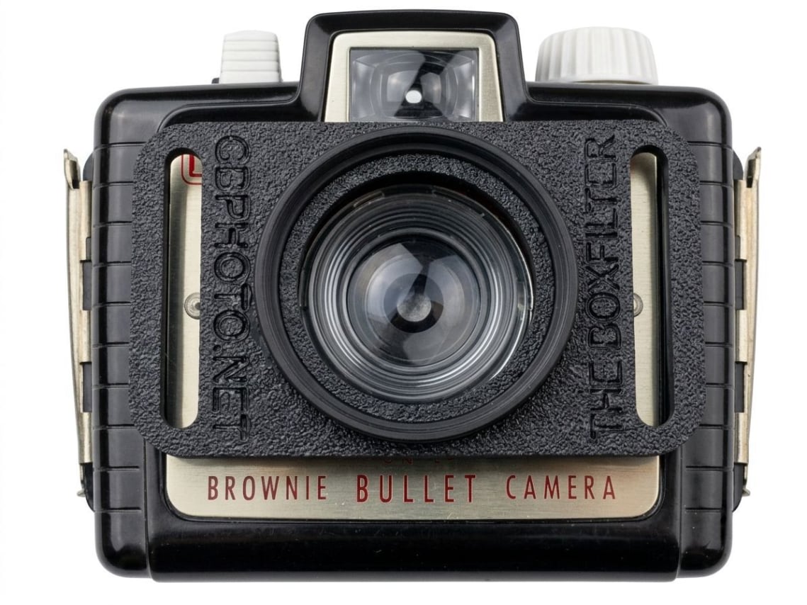 BoxFilter holder lying flat on camera front.