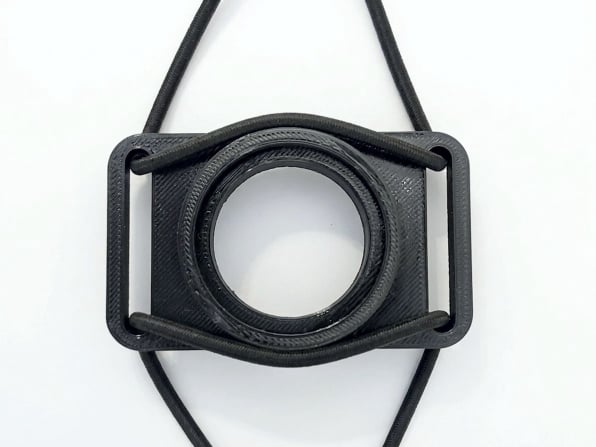 Rear view showing proper routing of bands