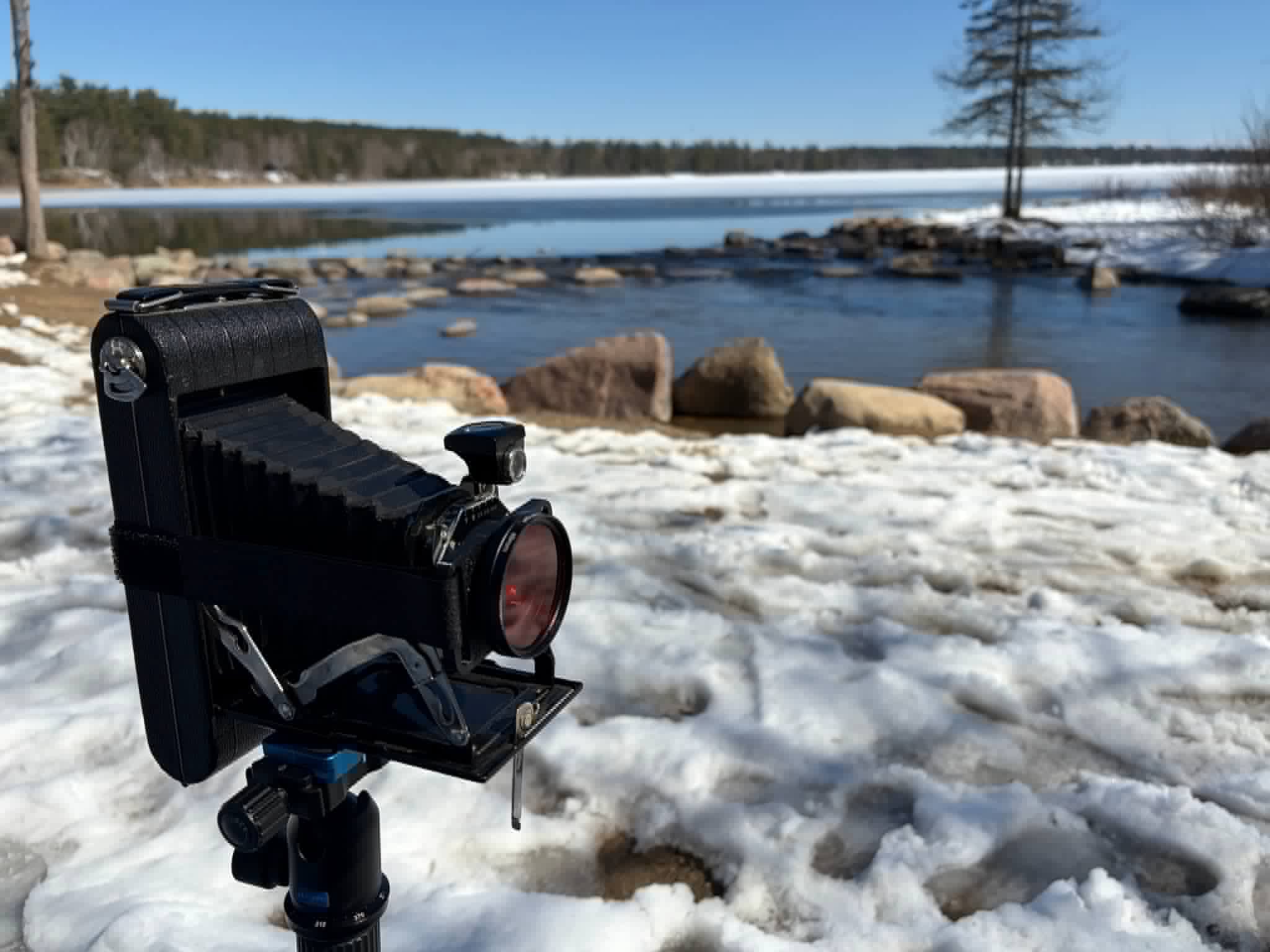 BoxFilter with Kodak Junior Six-16 on tripod